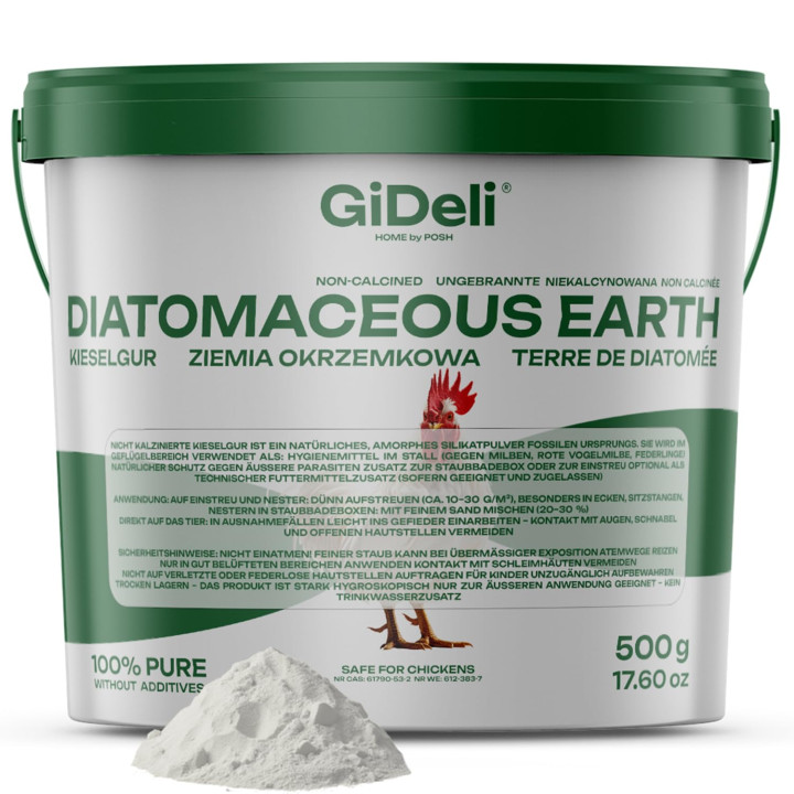 Kieselgur Hühner 500g - Diatomeenerde Fein | GiDeli