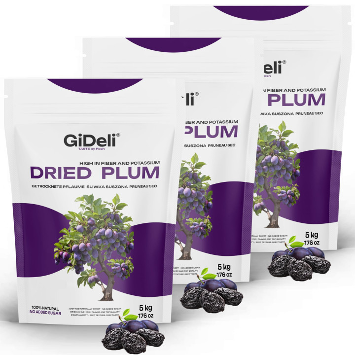 Getrocknete Pflaumen 15kg - Ohne Stein Ungesüßt | GiDeli