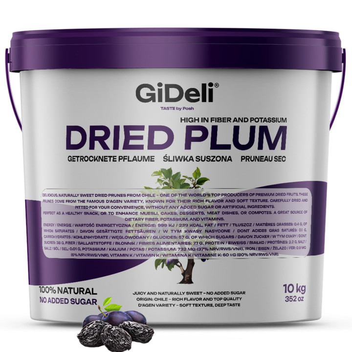 Getrocknete Pflaumen 10kg - Ohne Stein Ungesüßt | GiDeli