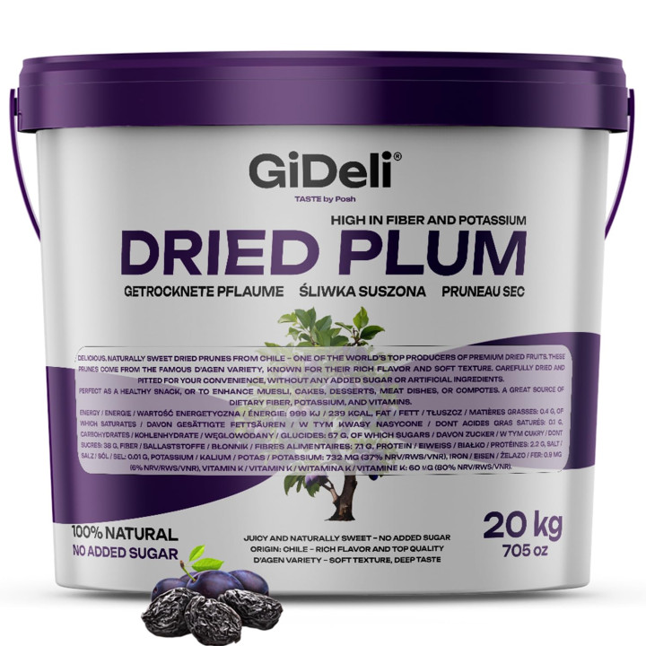 Getrocknete Pflaumen 20kg - Ohne Stein Ungesüßt | GiDeli