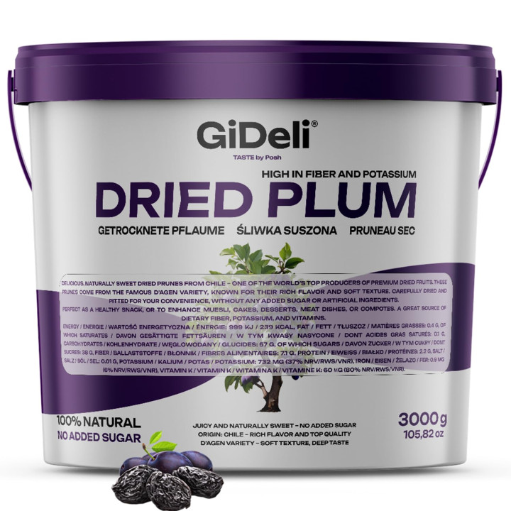 Getrocknete Pflaumen 3kg - Ohne Stein Ungesüßt | GiDeli