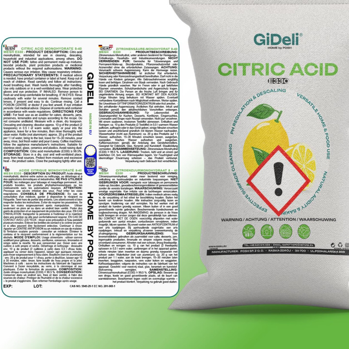 Zitronensäure 30kg - Entkalker Citric Acid | GiDeli
