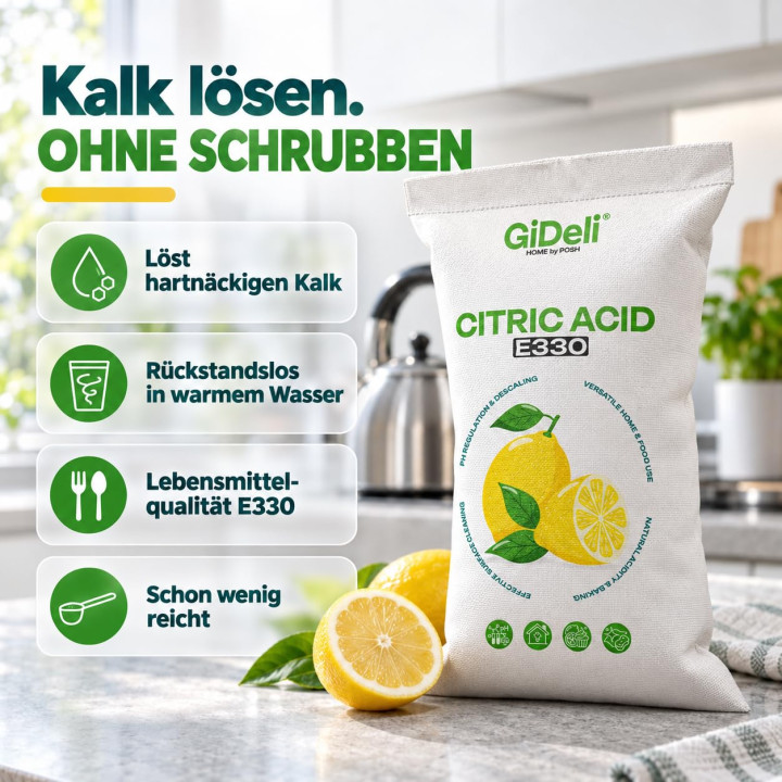 Zitronensäure 25kg - Entkalker Citric Acid | GiDeli