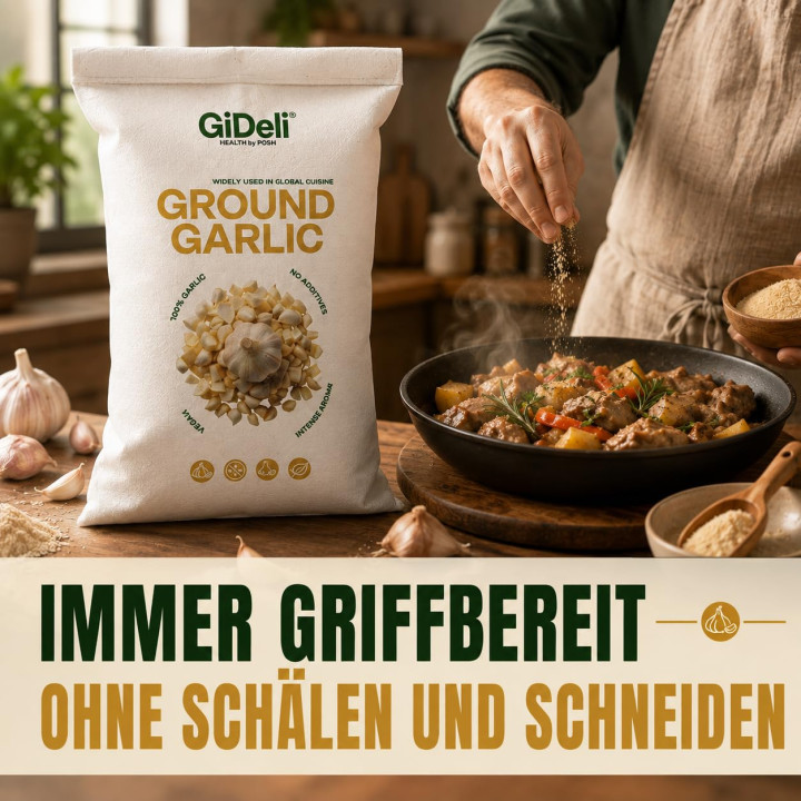 Knoblauchpulver Gemahlen 30kg - Naturrein Fleisch | GiDeli