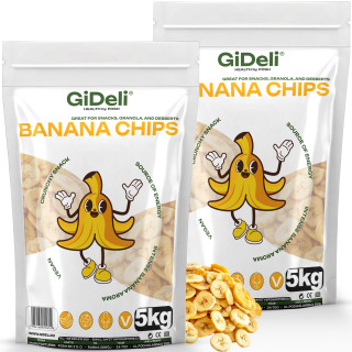 Bananenchips 10kg - Ungesüßt Getrocknete Bananen | GiDeli