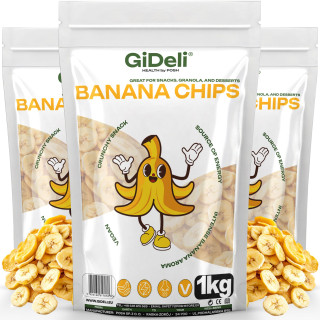 Bananenchips 3kg - Ungesüßt Getrocknete Bananen | GiDeli