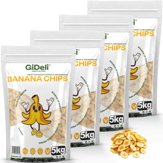Bananenchips 20kg - Ungesüßt Getrocknete Bananen | GiDeli