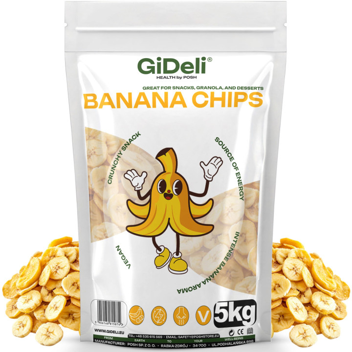 Bananenchips 5kg - Ungesüßt Getrocknete Bananen | GiDeli