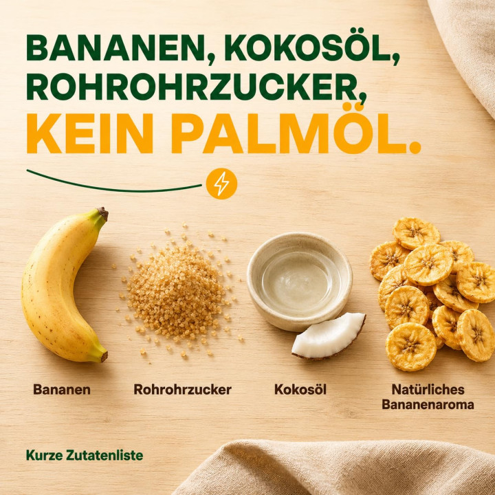 Bananenchips 200g - Ungesüßt Getrocknete Bananen | GiDeli