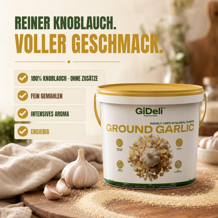Knoblauchpulver Gemahlen 1kg - Naturrein Fleisch | GiDeli