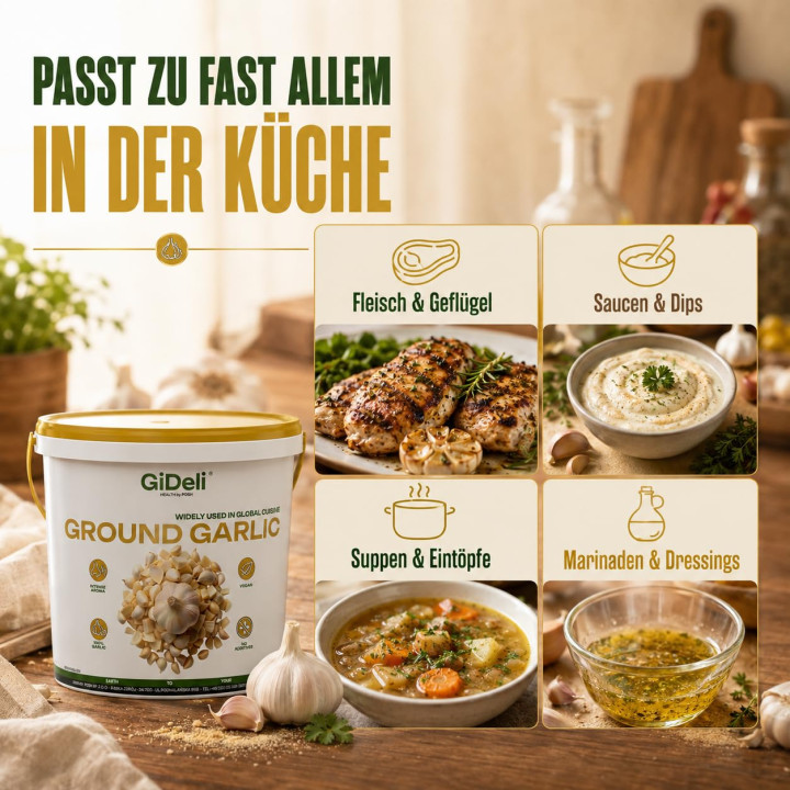 Knoblauchpulver Gemahlen 500g - Naturrein Fleisch | GiDeli