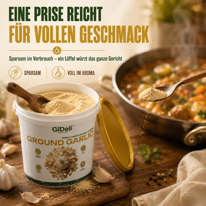 Knoblauchpulver Gemahlen 500g - Naturrein Fleisch | GiDeli