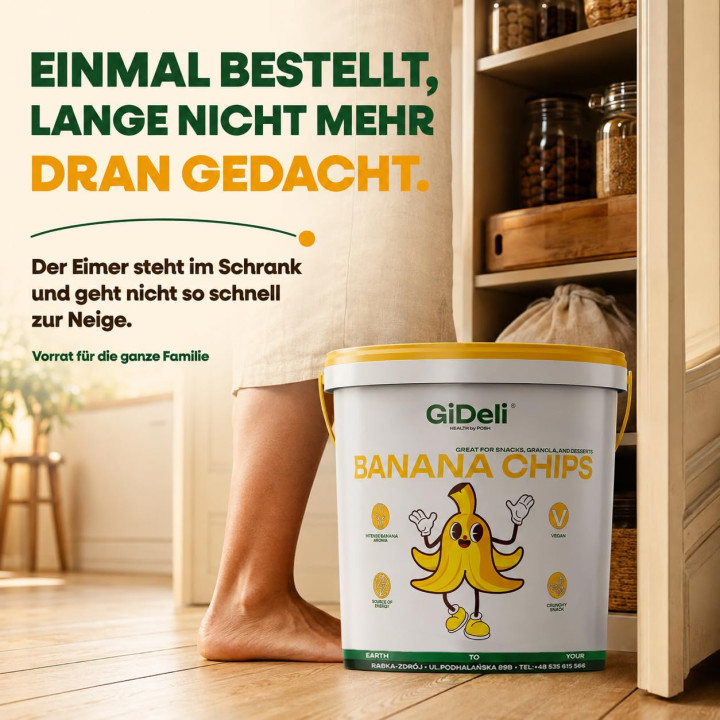 Bananenchips 5kg - Ungesüßt Getrocknete Bananen | GiDeli