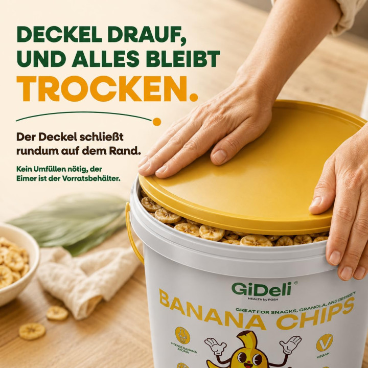 Bananenchips 5kg - Ungesüßt Getrocknete Bananen | GiDeli