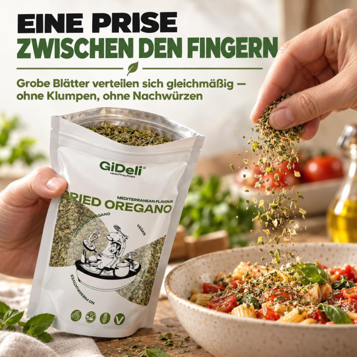 Oregano 100g - Getrocknet Blätter Natur Vegan Pizza | GiDeli