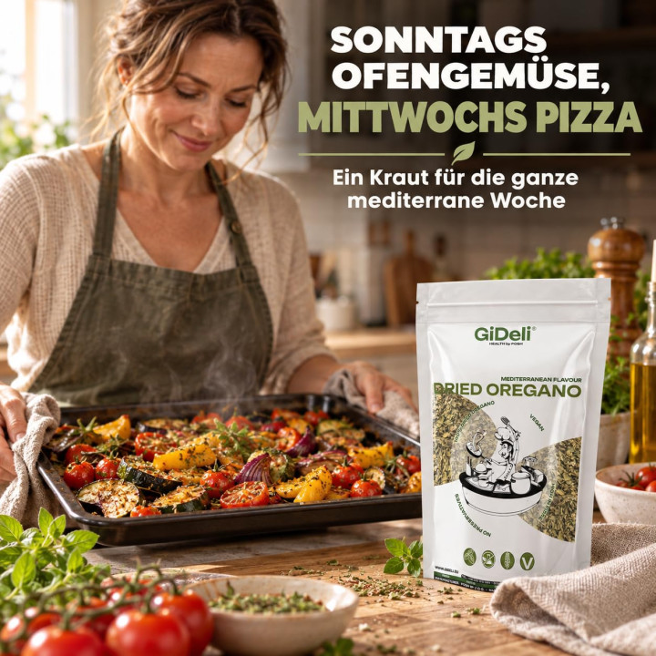 Oregano 100g - Getrocknet Blätter Natur Vegan Pizza | GiDeli
