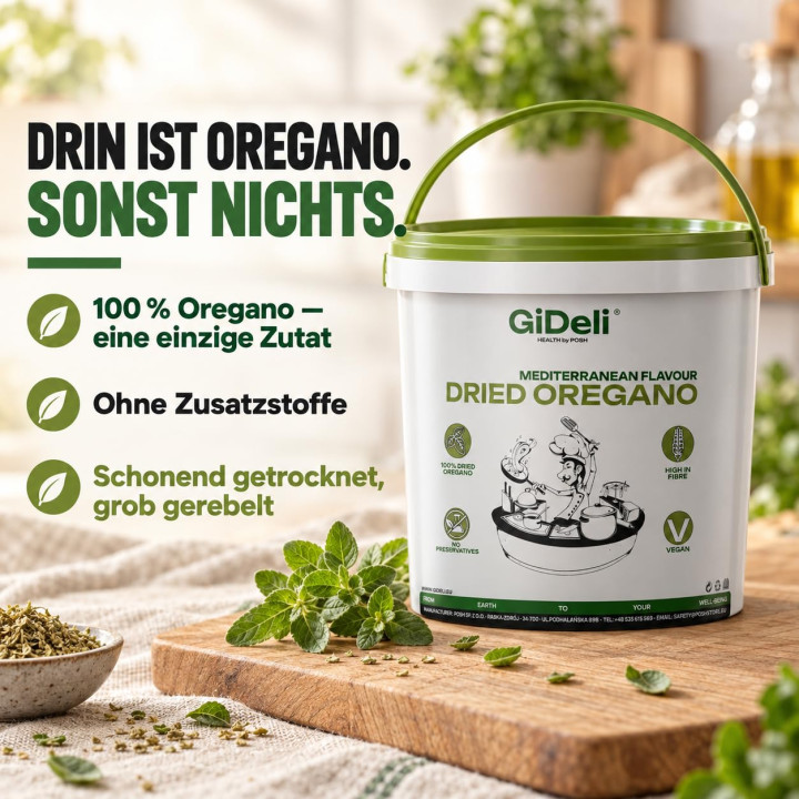 Oregano 5kg - Getrocknet Blätter Natur Vegan Pizza | GiDeli