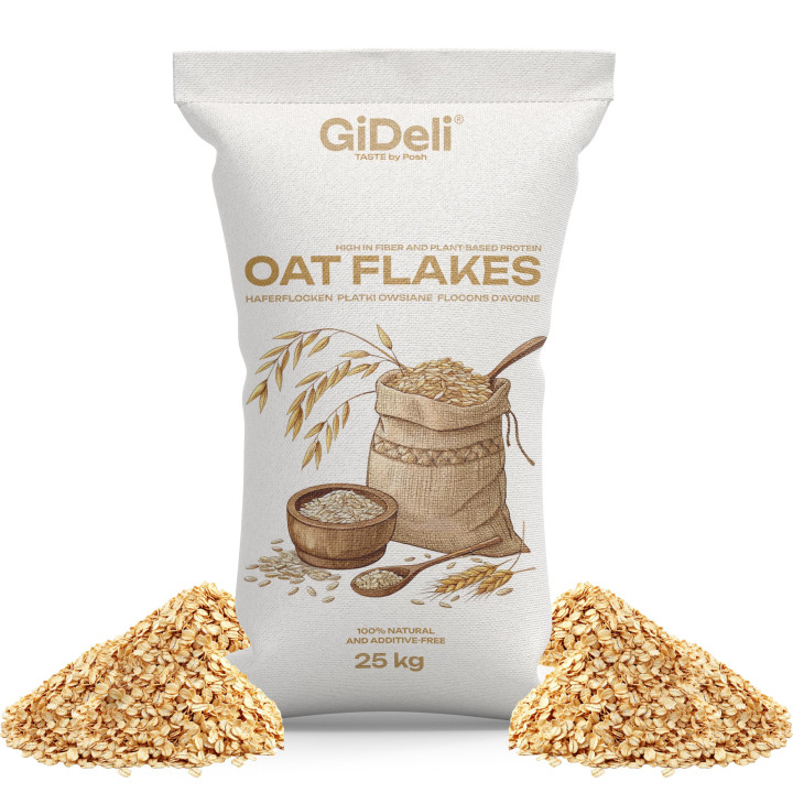 Haferflocken 25kg - Zart Naturrein Müsli Porridge | GiDeli