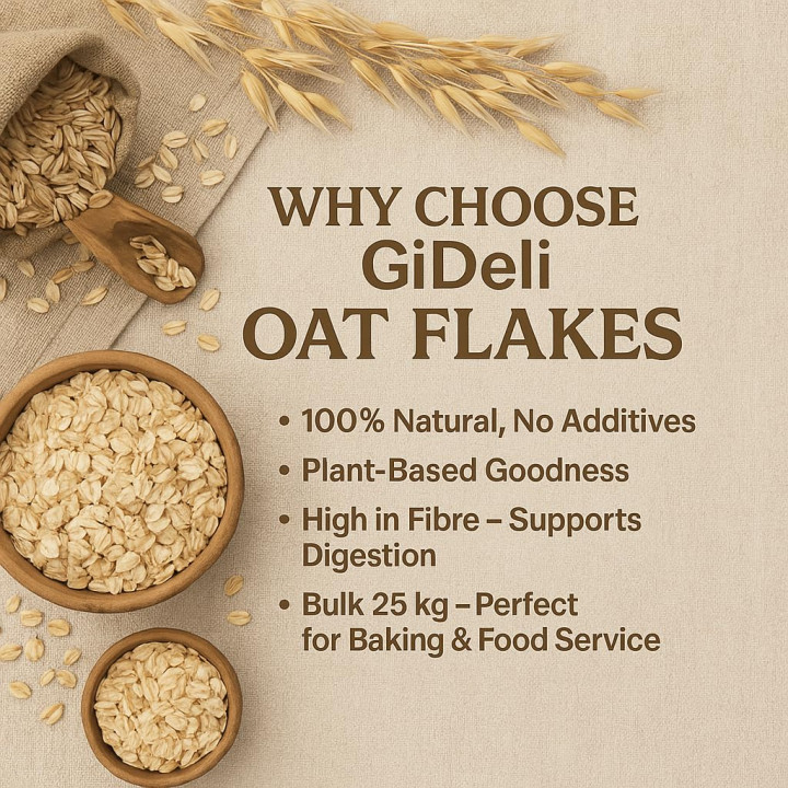 Haferflocken 25kg - Zart Naturrein Müsli Porridge | GiDeli