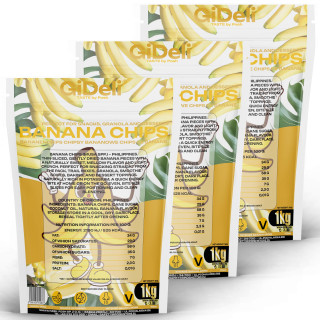 Bananenchips 3kg - Ungesüßt Getrocknete Bananen | GiDeli