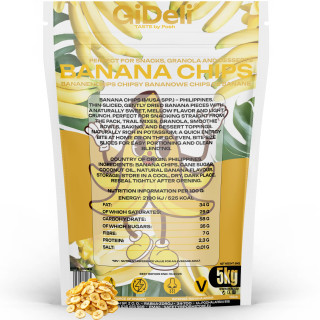 Bananenchips 5kg - Ungesüßt Getrocknete Bananen | GiDeli