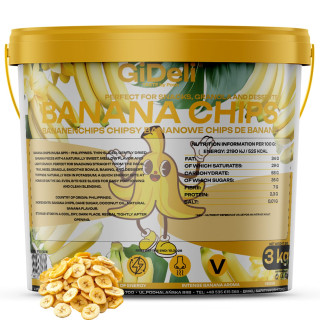 Bananenchips 3kg - Ungesüßt Getrocknete Bananen | GiDeli
