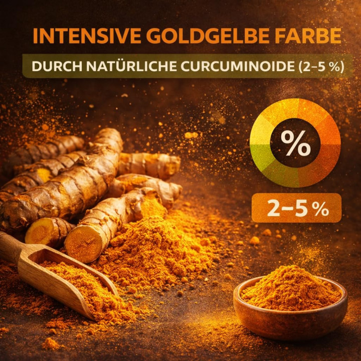 Kurkuma Pulver 1kg - Curcumin Gehalt Goldene Milch | GiDeli