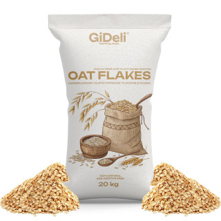Haferflocken 20kg - Zart Naturrein Müsli Porridge | GiDeli