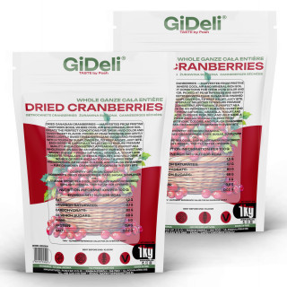 Cranberries Getrocknet 2kg - Saftig Ganze Beeren | GiDeli