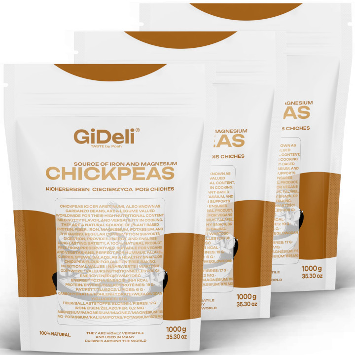 Kichererbsen Getrocknet 3kg - Ungeröstet Protein | GiDeli