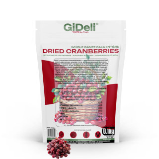 Cranberries Getrocknet 100g - Saftig Ganze Beeren | GiDeli