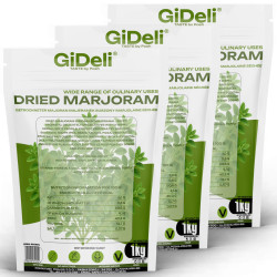 Majoran Gerebelt 3kg Getrocknet Blätter intensiv Gewürz Fleisch Suppen GiDeli