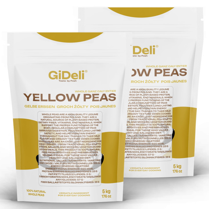 Gelbe Erbsen 10kg - Ganze Ungeschält Vegan Protein | GiDeli