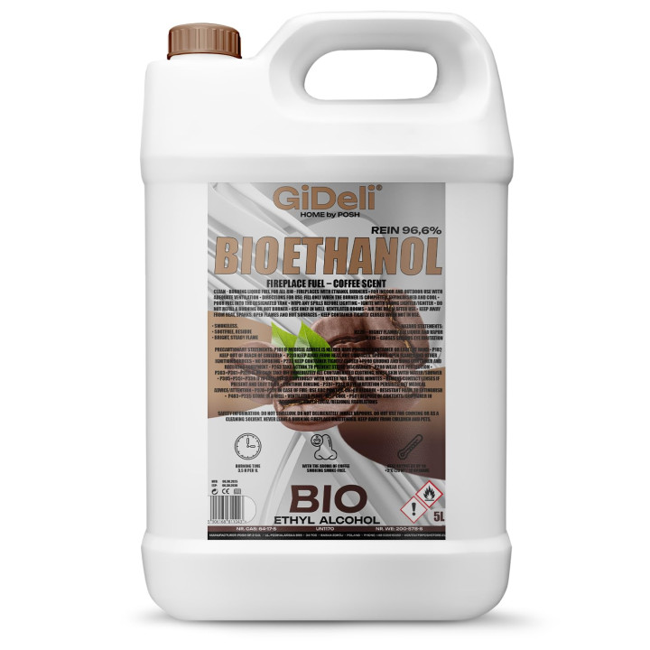 Bioethanol Kaffeeduft 96,6% 5L - für Kamin | GiDeli
