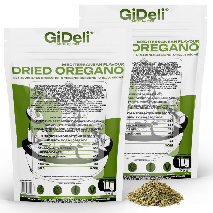 Oregano 2kg - Getrocknet Blätter Natur Vegan Pizza | GiDeli