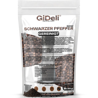 Schwarzer Pfeffer 100g - Ganz Pfefferkörner Gewürz | GiDeli