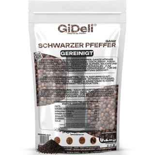 Schwarzer Pfeffer 200g - Ganz Pfefferkörner Gewürz | GiDeli