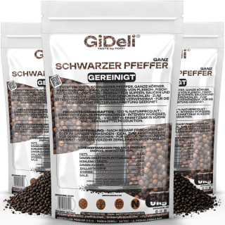 Schwarzer Pfeffer 15kg - Ganz Pfefferkörner Gewürz | GiDeli