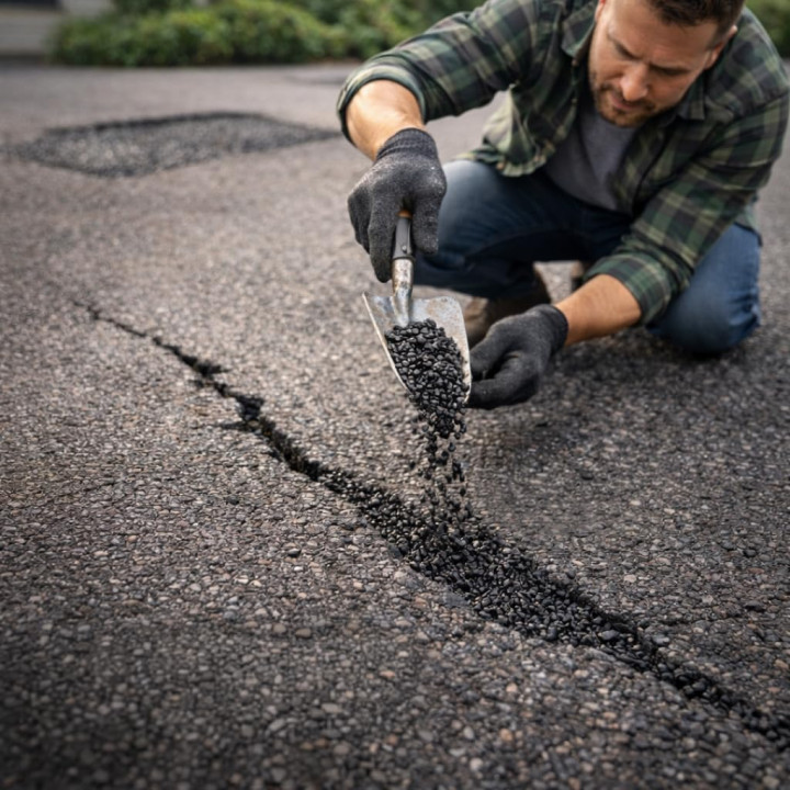 Kaltasphalt 10kg - Bitumen Reparatur Schlagloch | GiDeli