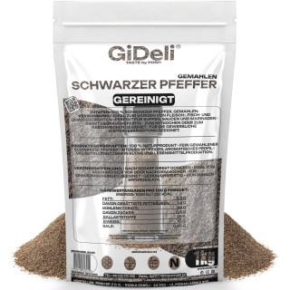 Schwarzer Pfeffer Gemahlen 1kg - Pulver Gewürz | GiDeli