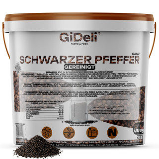 Schwarzer Pfeffer 500g - Ganz Pfefferkörner Gewürz | GiDeli
