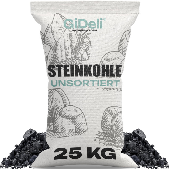 Steinkohle 25kg - Anthrazitkohle 5-50mm Hoher | GiDeli