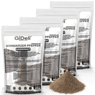 Schwarzer Pfeffer Gemahlen 20kg - Pulver Gewürz | GiDeli