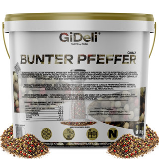 Bunter Pfeffer 3kg - Ganz Pfefferkörner Mühle | GiDeli