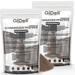 Schwarzer Pfeffer Gemahlen 10kg - Pulver Gewürz | GiDeli