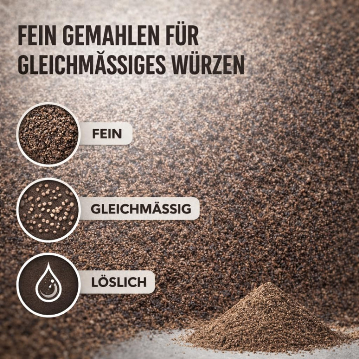 Schwarzer Pfeffer Gemahlen 10kg - Pulver Gewürz | GiDeli