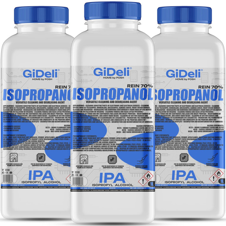 Isopropanol 3L 70% - Reiniger für Bildschirme | GiDeli