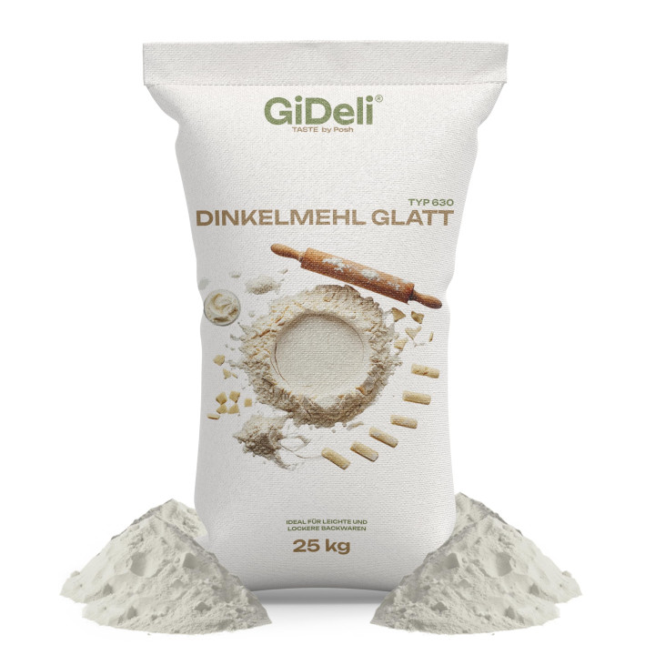 Dinkelmehl Typ 630 25kg - Fein Hell Brot Backen | GiDeli
