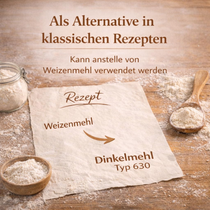Dinkelmehl Typ 630 25kg - Fein Hell Brot Backen | GiDeli