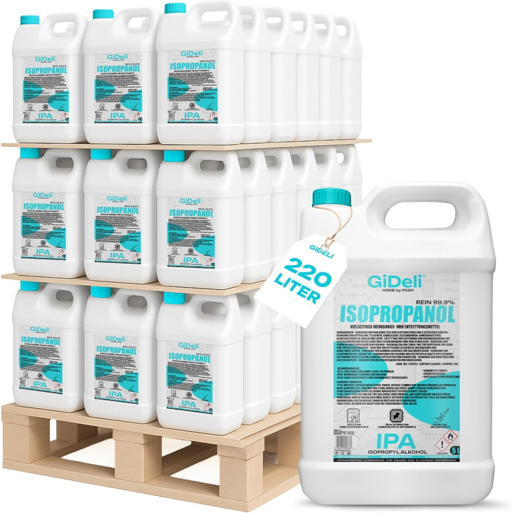 Isopropanol 44x 5L 99,9% - IPA Reinigungsalkohol | GiDeli